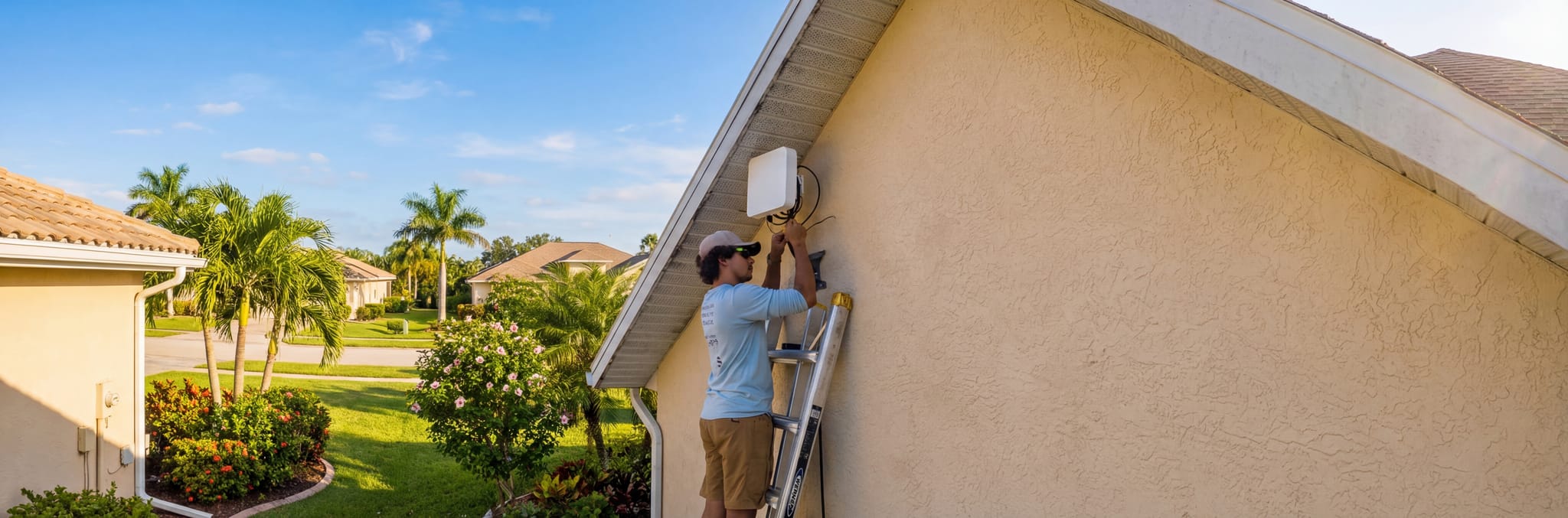 Streamline technician reviewing install details with a residential customer