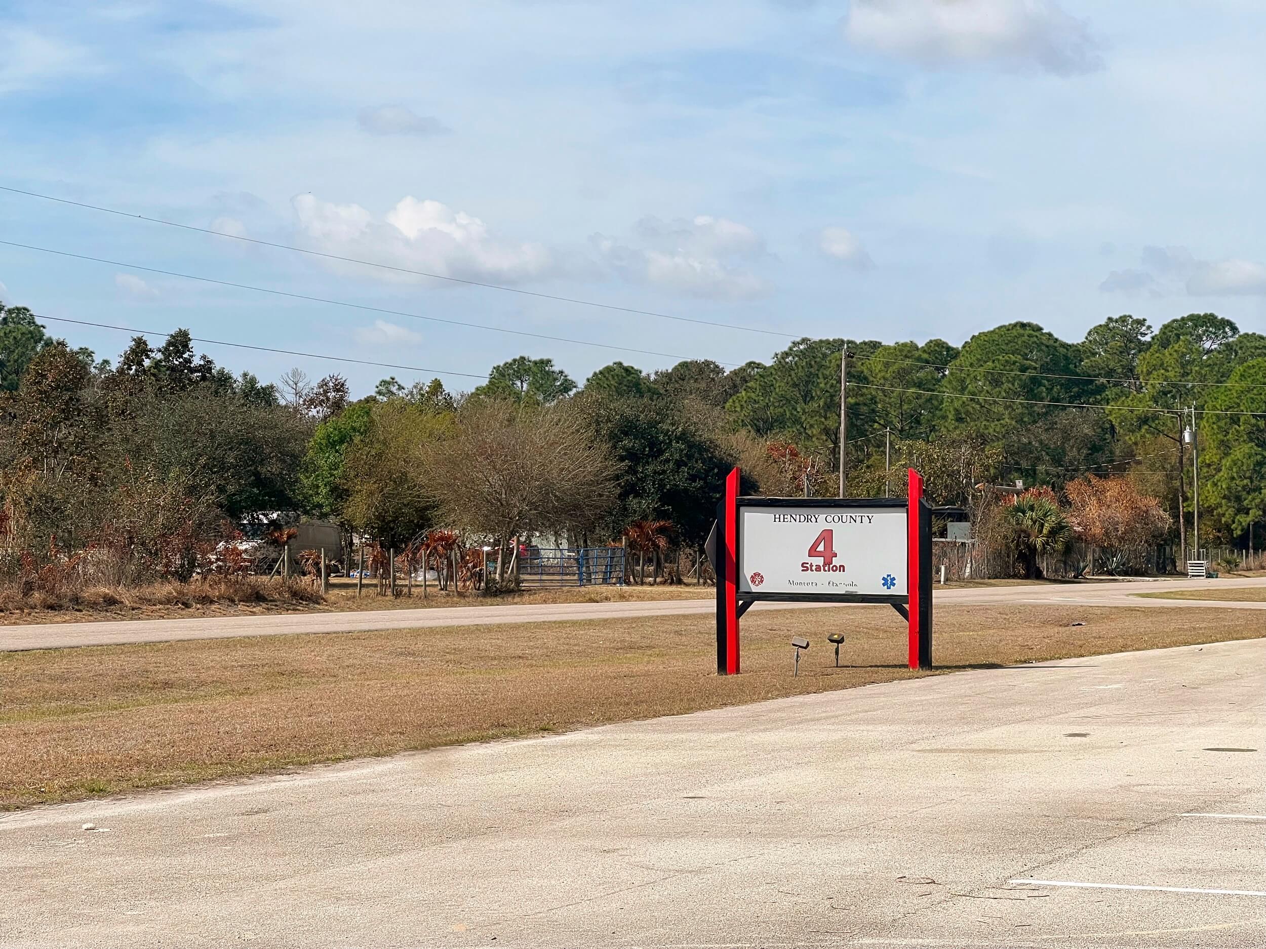 Local fire station in Hendry County, Florida
