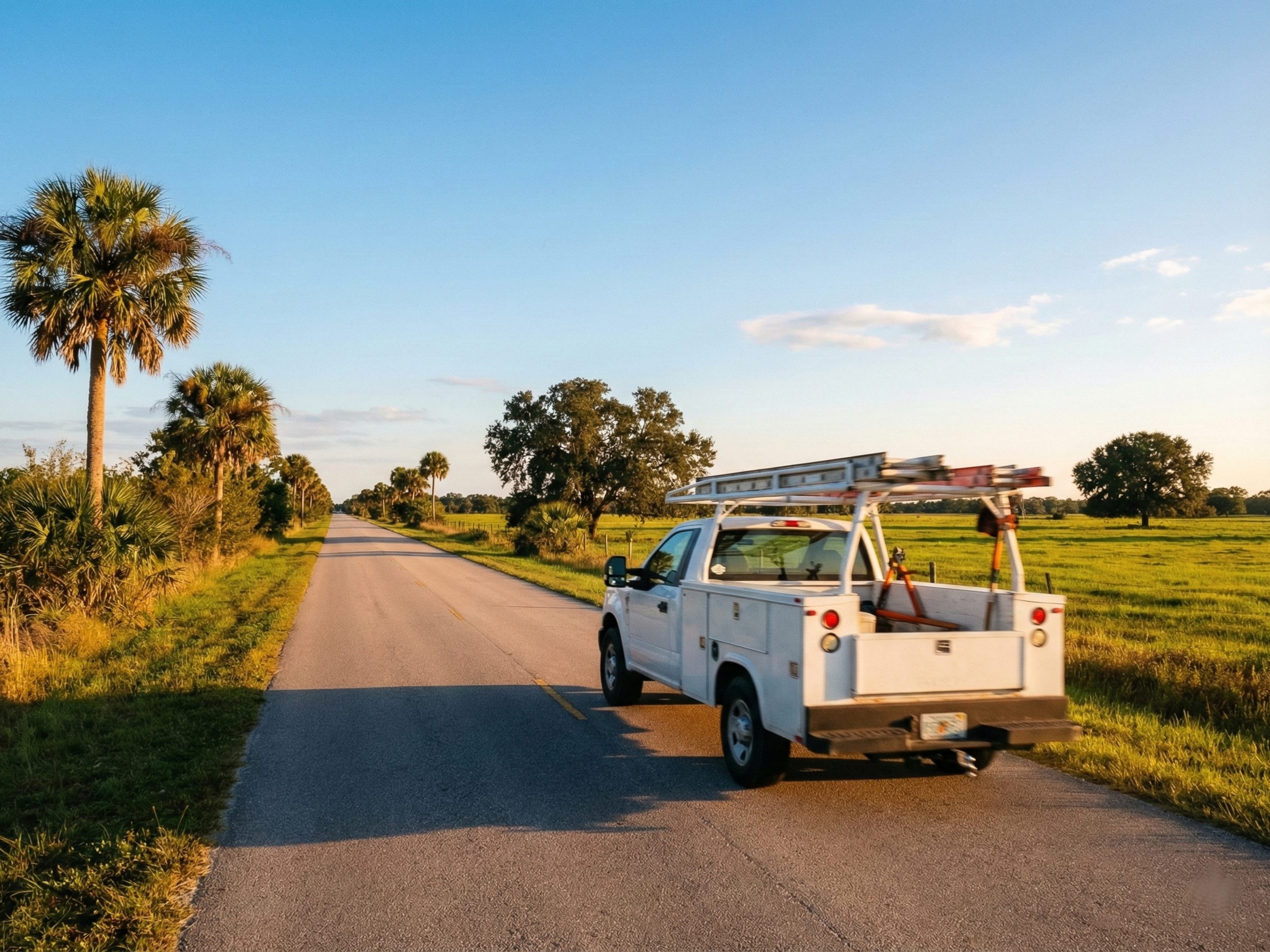 Streamline Internet work truck on the road in Hendry County